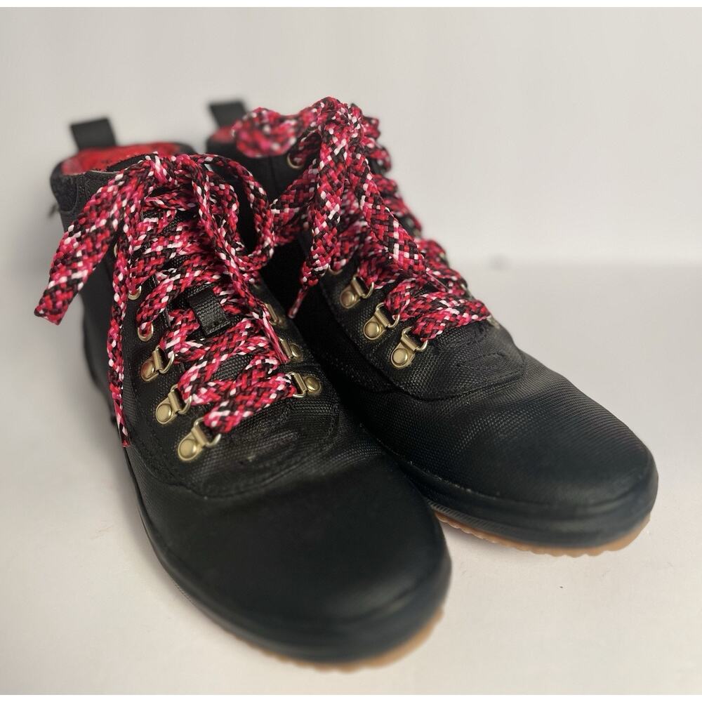 Keds Scout Boot III Waterproof Canvas Black Plaid Lined Ankle Boot Sz 8 Boho